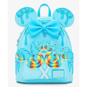 Loungefly Disney Minnie‎ Mouse Lollipop Blue Sprinkle Ears Backpack Exclusive